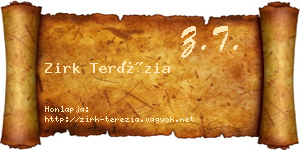 Zirk Terézia névjegykártya